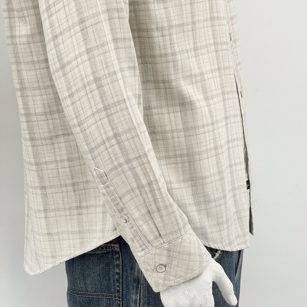 Rails Owens Button Down Cream Heather Grey Shirt - image 3